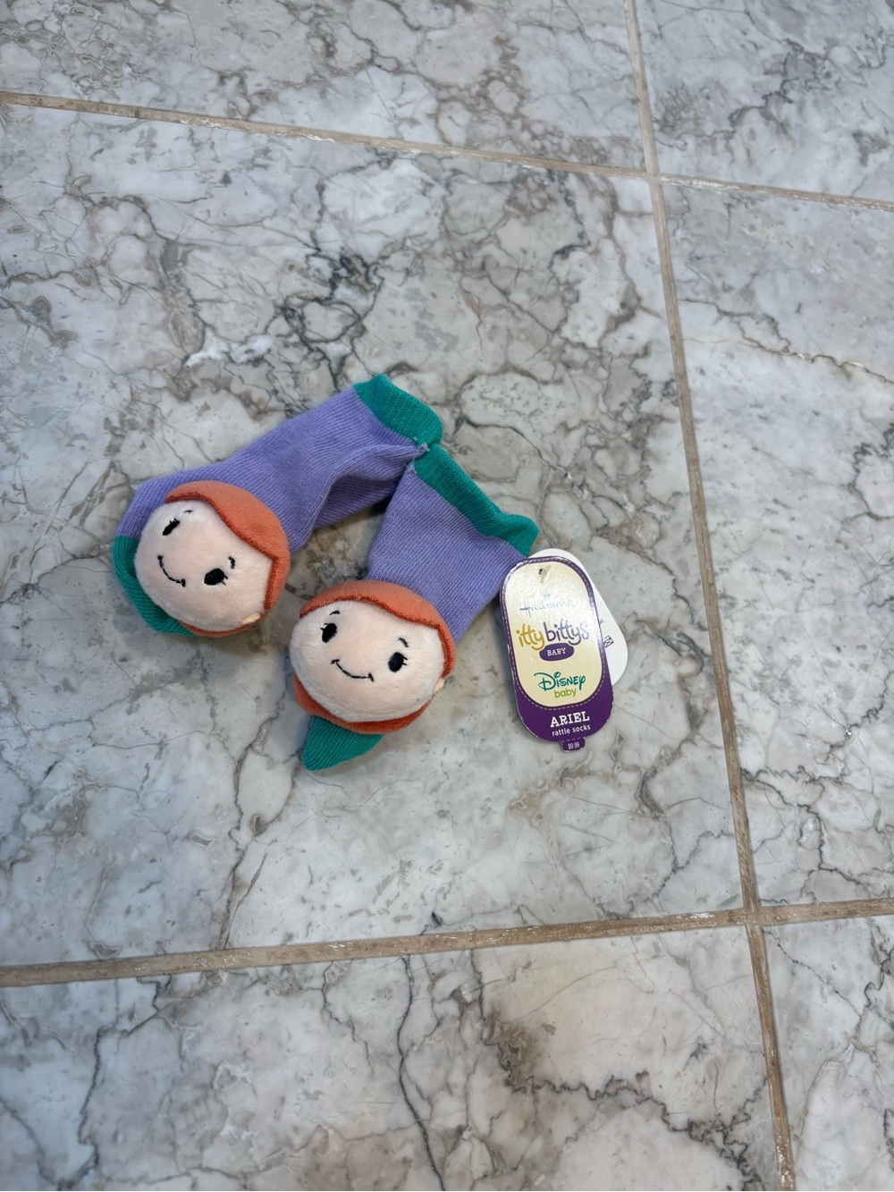 Hallmark Itty Bittys Baby Ariel Little Mermaid Cute Rattle Socks Disney NIB